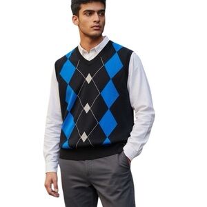 PGA Tour Golf Vest Knit Argyle Men’s Large